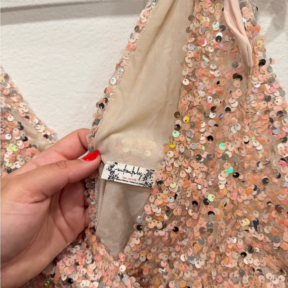 SOLD - Free People Pink Sequin Tank Top - Picture 3 of 6